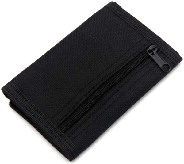 RFID Slim Camouflage Wallet / Trifold Canvas Outdoor Sports Wallet for Boys & Kids (Black) - Image 5