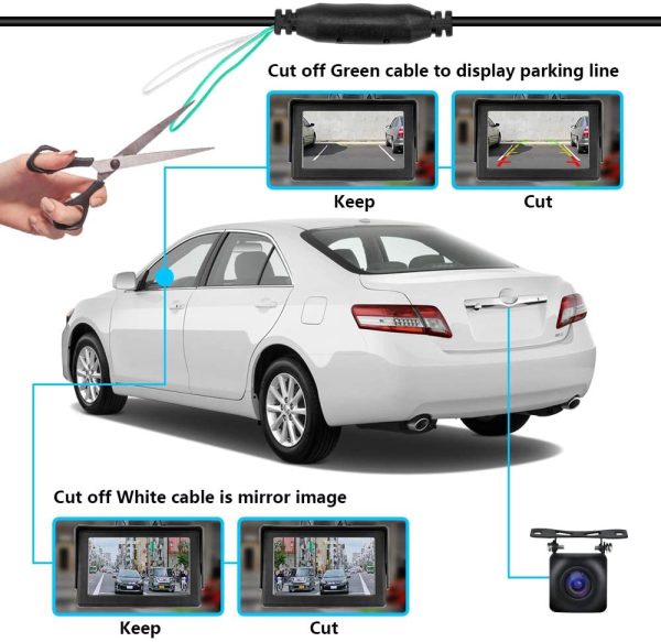 Car Backup Camera Color HD Reversing Camera with Great Night Vision IP68 Waterproof, Rearview Camera Wide Viewing Angle Lens for Cars Trucks Vans RVs 12V - Image 3