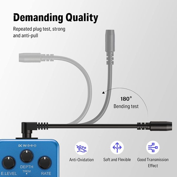 Pedal Power Supply Adapter DPA-1, Donner 9V DC 1A Tip Negative 5 Way Daisy Chain Cables for Effect Pedal - Image 8