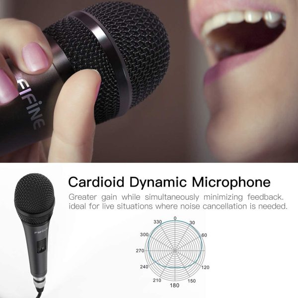 FIFINE Wired Microphone with Cord 14.8ft,Handheld Dynamic Mic Karaoke Microphone for Singing Vocal with On and Off Switch-K6 - Image 9