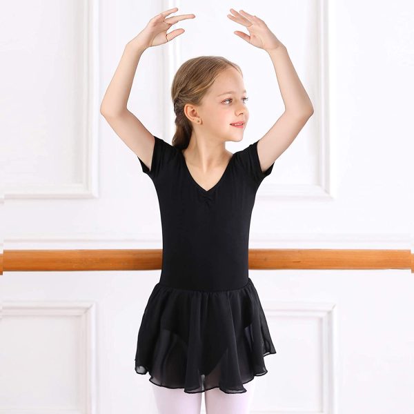 Bezioner Girls Ballet Dress Kids Gymnastics Dance Leotard Costume Dancewear With Skirt - Image 4