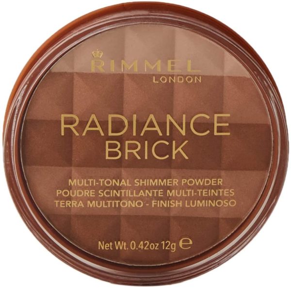 Rimmel London Radiance Shimmer Brick Pressed Bronzer, Light-As-Air Contouring Formula, 001 Light, 12 g - Image 5