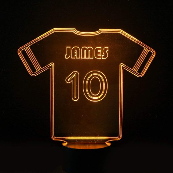 Personalised Football Shirt Night Light, Colour Changing Football Lamp For Kids Bedroom - Image 3