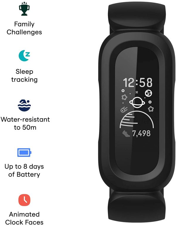 Fitbit Ace 3 Activity Tracker for Kids with Animated Clock Faces, Up to 8 days battery life & water resistant up to 50 m - Image 4