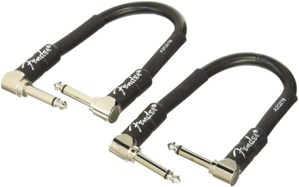 Fender Professional Series - Instrument Cables - 6'' (BQ 6) 0.15 Metre,Black (Angled) - Image 3