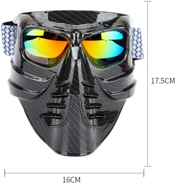 Bicycle Skiing Motorcycle Goggles Mask Proof Windproof Anti-Fog Protective Adjustable Tactical Glasses Helmet Sunglasses for CS/Paintball/Riding/Halloween - Image 3