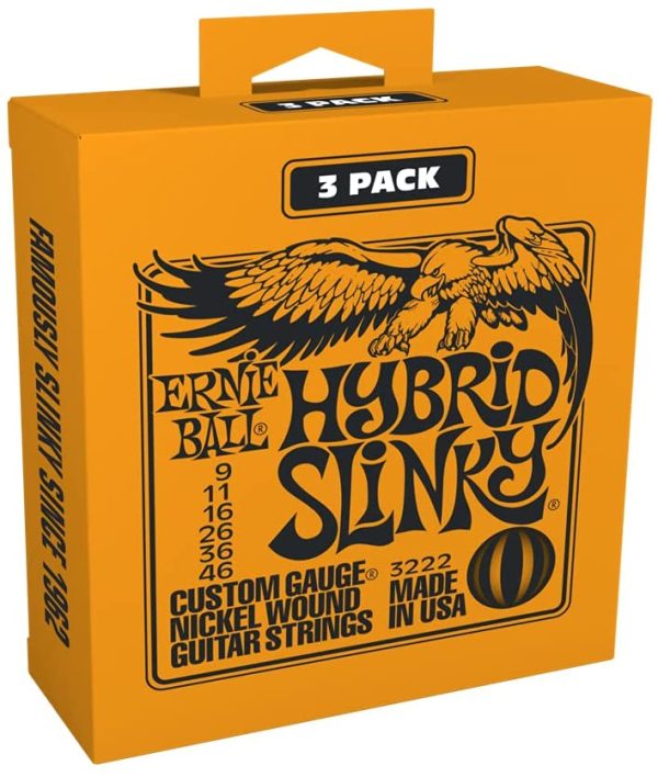 Ernie Ball Hybrid Slinky Nickel Wound Electric Guitar Strings 3 Pack - 9-46 Gauge - Image 3