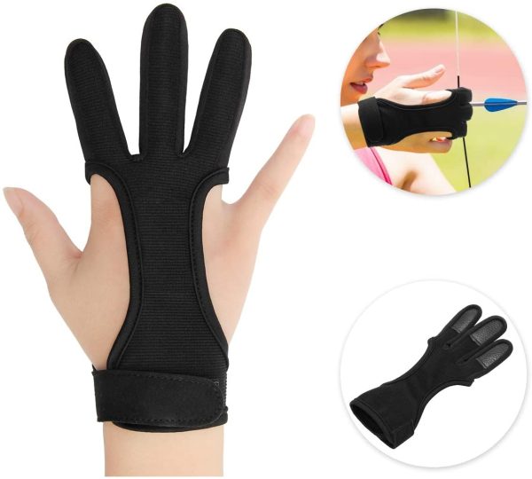 COITEK Archery Finger Glove S M L XL  Feather Bow Shooting Hunting Protect Gloves for Male Female Youth Adult - Image 3