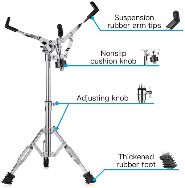 Drum Pad Stand with Drum Sticks Holder for 10-14 Inch Drum Pad,Snare Drum - Image 2