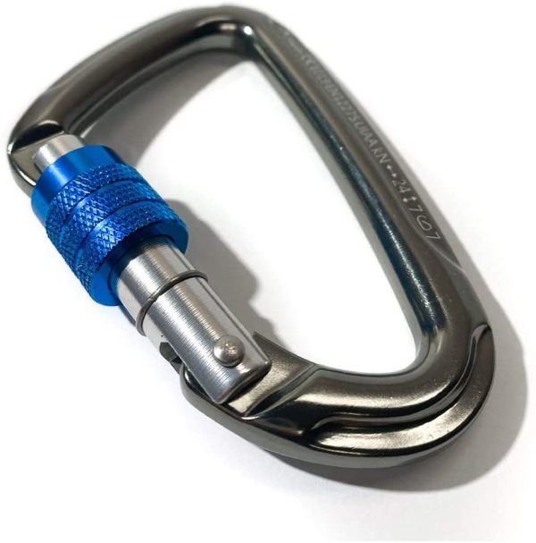 Psychi 24KN Twist Lock Screwgate Carabiner Karabiner for Rock Climbing Tree Surgery Rope Access Belay - Blue - Image 2