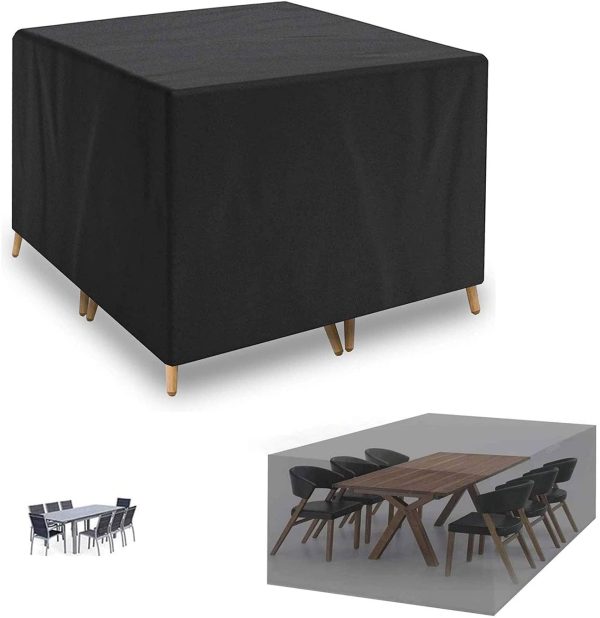 Garden Furniture Cover,Rattan Cube Set Cover,Cube Table Cover 420D Heavy Duty Oxford Fabric Patio Set Cover Rattan Furniture Cover for Cube Set,Patio,Outdoor 123 X 123 X 74cm