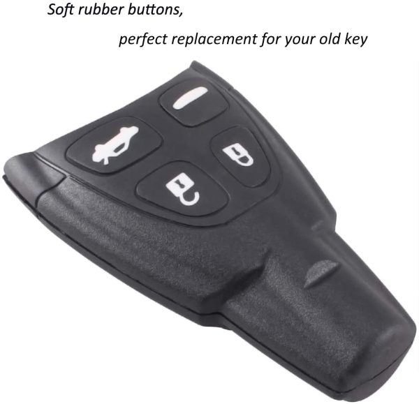 Heart Horse 4 Bottons Remote Key Fob Case Compatible with S-a-a-b 93 95 9-3 9-5 Smart Key Shell Housing Replacement - Image 4