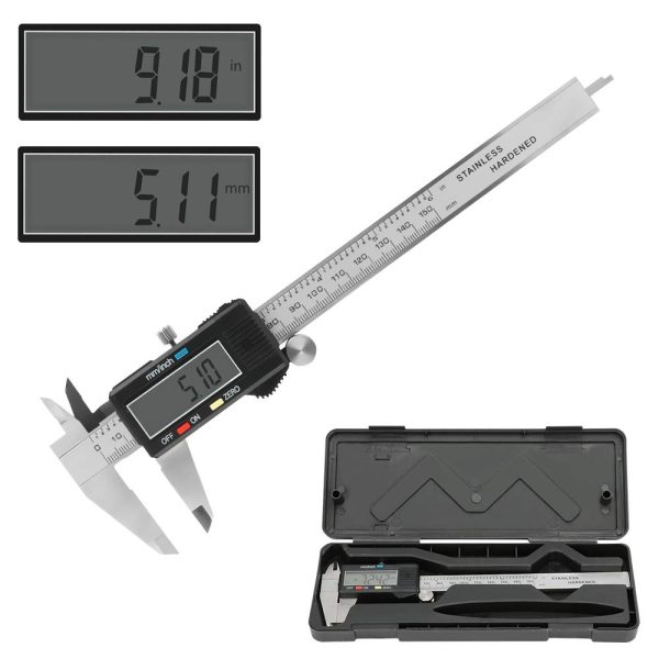 Digital Vernier Caliper,CestMall Electronic Caliper 150mm/6 Inch with Extra-Large LCD Screen Digital Precision Measuring Tool Micrometer Stainless Steel with Mm/Inch Conversion - Image 4