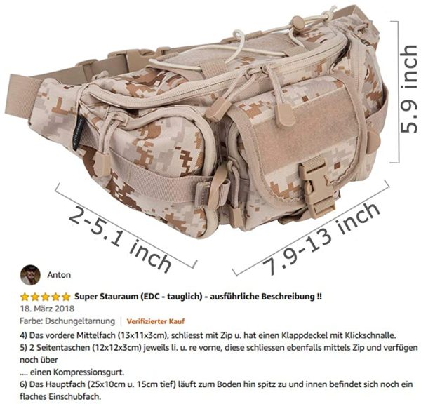 OLEADER Tactical Waist Pack Military Fanny Packs Hip Belt bag Pouch Tool Organizer for Outdoor Hiking Climbing Fishing Hunting Bum Bag - Image 6