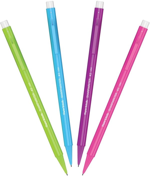 Paper Mate Non-Stop Mechanical Pencil | 0.7 mm | HB #2 | Assorted Neon Barrel Colours | 4 Count - Image 5