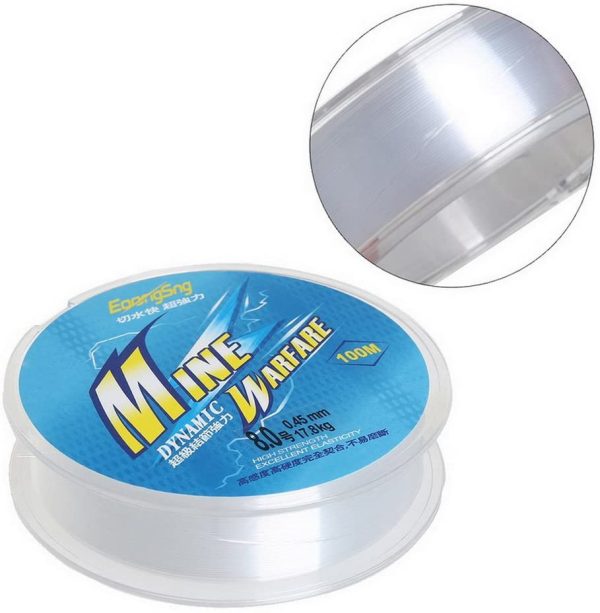 Borte 100 Meters Nylon Fishing Line, Monofilament Clear Nylon Fishing Line about 0.45mm in diameter Nylon Wire Fishing Line Clear - Image 5