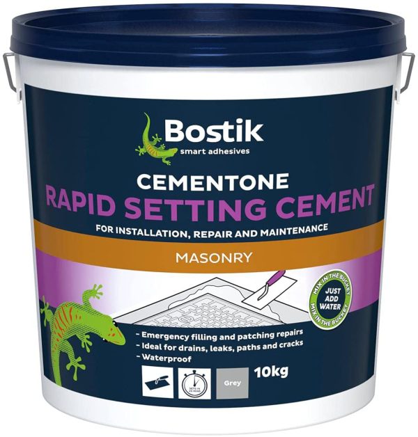 Cementone Rapid Setting Cement, For Interior & Exterior Use, Waterproof, Colour: Grey, 10kg