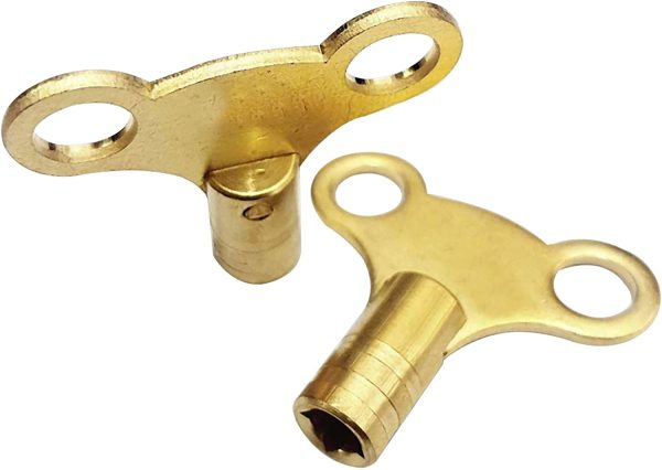 Radiator Bleed Key- Radiator Valve Clock Key for Bleeding and Air Vent- Made of Solid Brass- Pack of 2