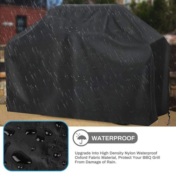 Chusstang Grill Barbecue Cover, Gas BBQ Cover waterproof Barbecue Cover Outdoor Gas BBQ Grill Cover Windproof, Dust Protection, Rip-proof & UV Protection with Storage Bag(147x60x112CM) - Image 4