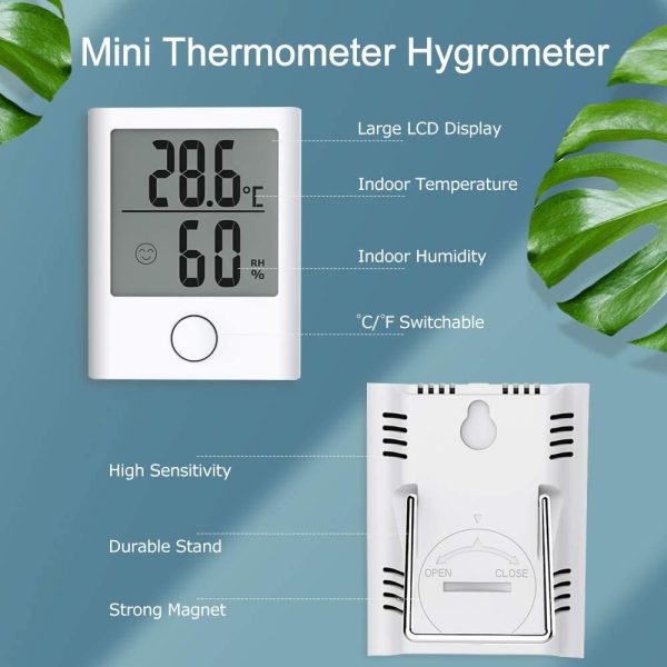 HOPLAZA Mini Digital Thermometer and Hygrometer, Temperature and Humidity Monitor with LCD Screen ??/?H Switchable for Home, Office, Baby Nursery Room Comfort - Image 3