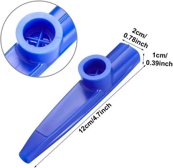 Plastic Kazoos Musical Instruments with Kazoo Flute Diaphragms for Gift, Prize and Party Favors, 5 Colors (10 Pieces) - Image 6