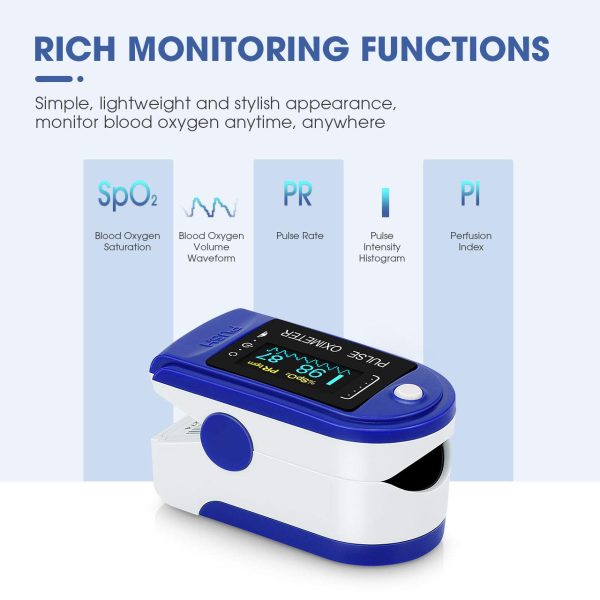 Oximeter, Oxygen Saturation Monitor Spo2 Fingertip Pulse Oximeter Adult and Child with Omnidirectional OLED Display - Image 3