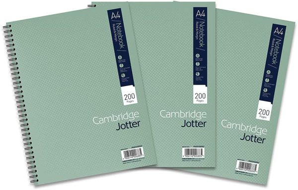 Cambridge Jotter, A4 Notebook, Wirebound, Lined, 200 Page, Pack of 3, green - Image 5