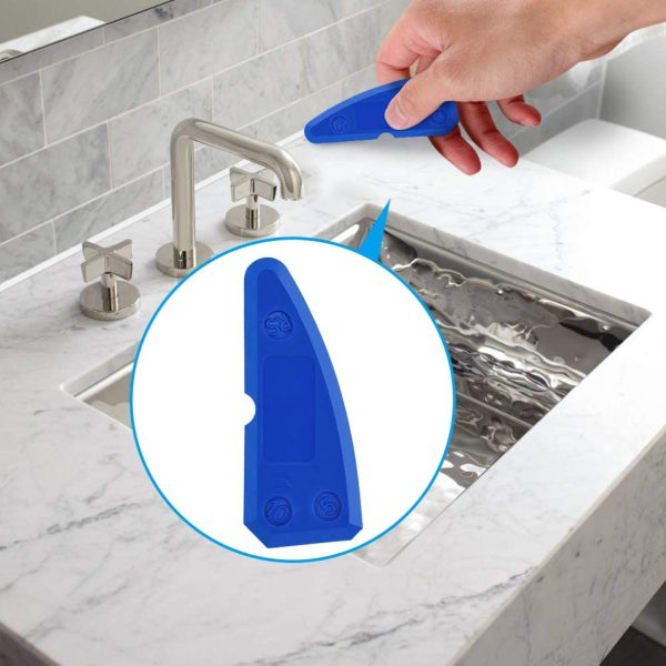 Sealant Finishing Tool, 4 Piece Portable Blue Silicone Former Sealant Caulking Tool Kit,Multi-Edge Silicone Sealant Applicator Tool Smoother Mastic Tool Suitable for Kitchens,Bathrooms,etc. - Image 6