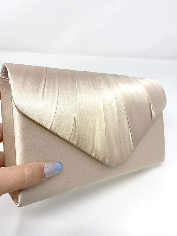 LeahWard Women's Satin Clutch Bags Party Wedding Evening Handbag 8002 - Image 4