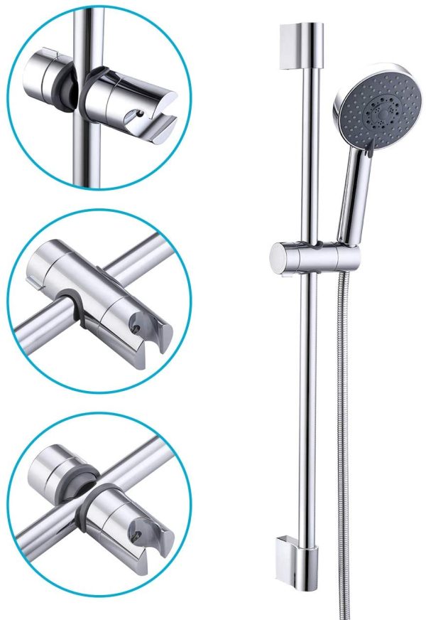 KES Shower Head Holders Hand Shower Bracket Replacement for 18-25MM Slide Bar Adjustable Shower Rod Holder Chrome Plated, PB4-CH - Image 4