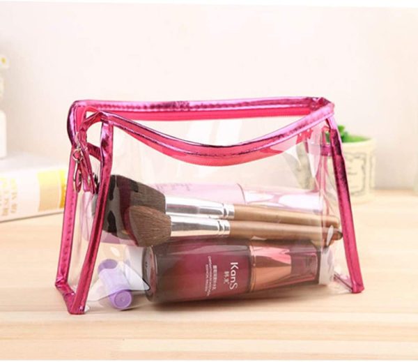 Qkurt 5 Packs Transparent Waterproof Cosmetic Bag with Zipper, Portable PVC Clear Cosmetic Makeup Bag Pouch for Vacation, Travel, Bathroom | Fashion Practical Transparent Bags - Image 9