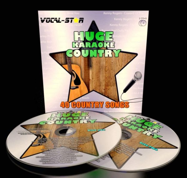 Karaoke CD Disc Set With Words - Huge Hits From Country - 40 Songs 2 CDG Discs By Vocal-Star - Image 2