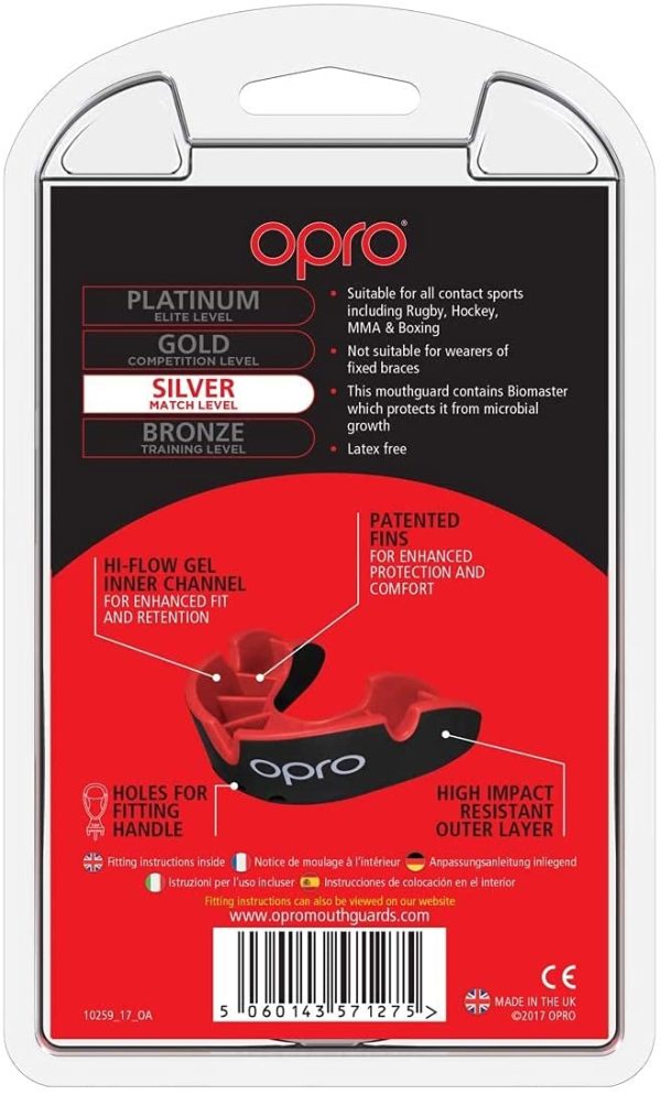 Opro Silver Level Mouthguard | Gum Shield for Rugby, Hockey, MMA and other Contact and Combat Sports