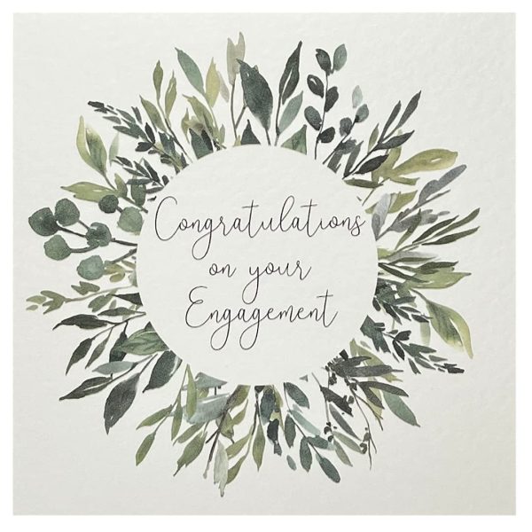 Greenery Engagement Card | Congratulations on your Engagement card | Greeting Card | Miss to Mrs | Bride to be card | 145mm x 145mm Square Card