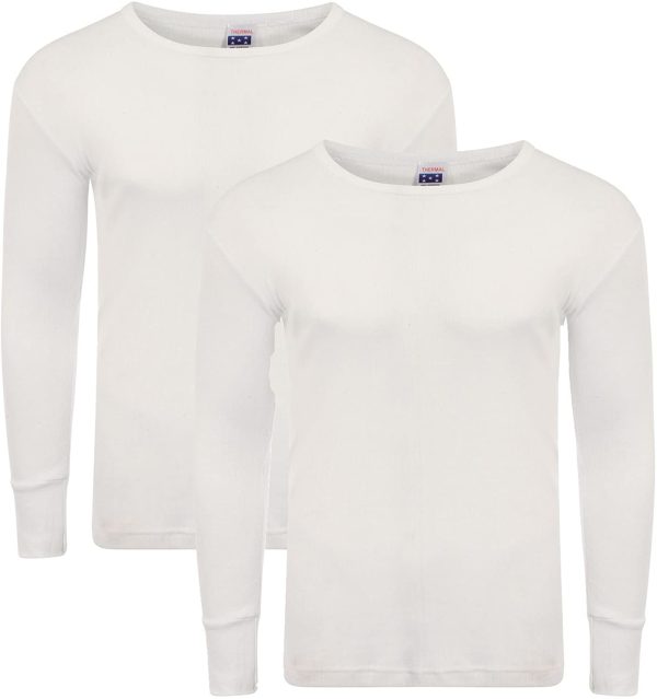 Heatwave? Pack of 2 Men's Thermal Long Sleeve Top, Warm Underwear Baselayer, S M L XL XXL Thermals