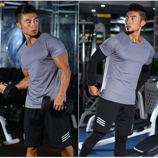 Holure Men's 3 Pack Sportswear Breathable Quick-Drying Short-Sleeved T-Shirt