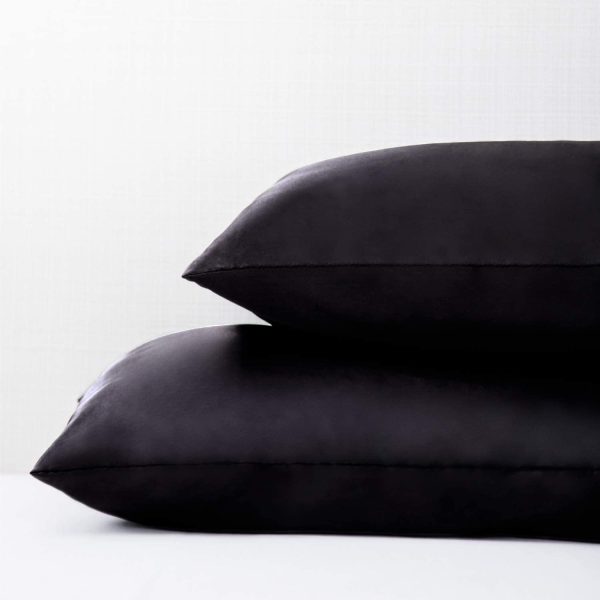 Satin Pillow Cases 2 Pack - Black Pillowcase for Hair and Skin Standard Size with Envelope Closure, 50 x 75 cm - Image 5