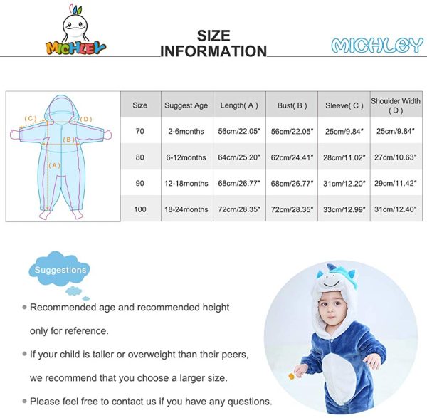 MICHLEY Baby Animal Hooded Romper Unisex Jumpsuit Soft Flannel Pajamas for 0-36 Months - Image 5