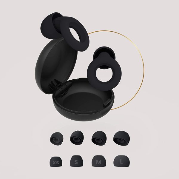 Loop Quiet - Earplugs for Sleeping ?C Super Soft, Reusable Hearing Protection in Flexible Silicone for Noise Reduction & Flights - 8 Ear Tips in XS/S/M/L - 27dB Noise Cancelling - Black - Image 2