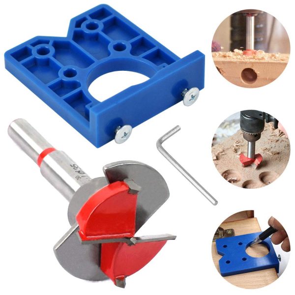 Door Hinge Jig for Router, Door Hinge Jig 35mm Hinge Hole Cutter, Concealed Hinge Jig for Cabinet Hinge Mounting Plate?? (blue) - Image 6