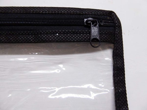 Clear PVC Storage Bag with Zip for Holiday Travel Airport Security Toiletry Bag 20x20 cm