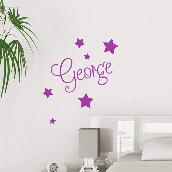 Personalised Wall Name with Stars - Custom Nursery Sticker - Image 2