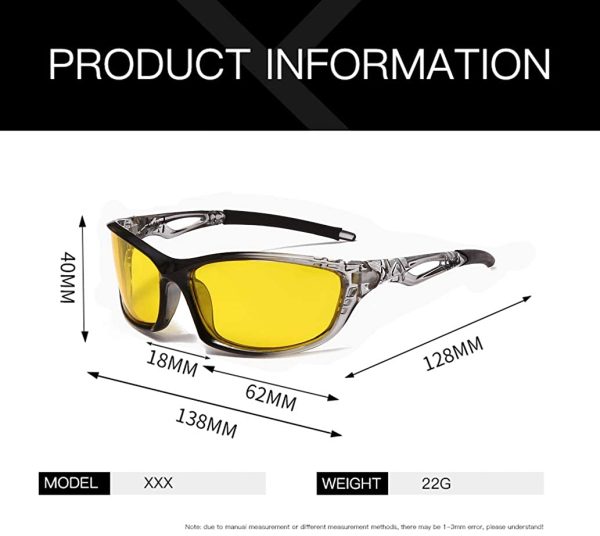 Polarized Sport Sunglasses Cycling Running Driving Men Women Night Vision - Image 5