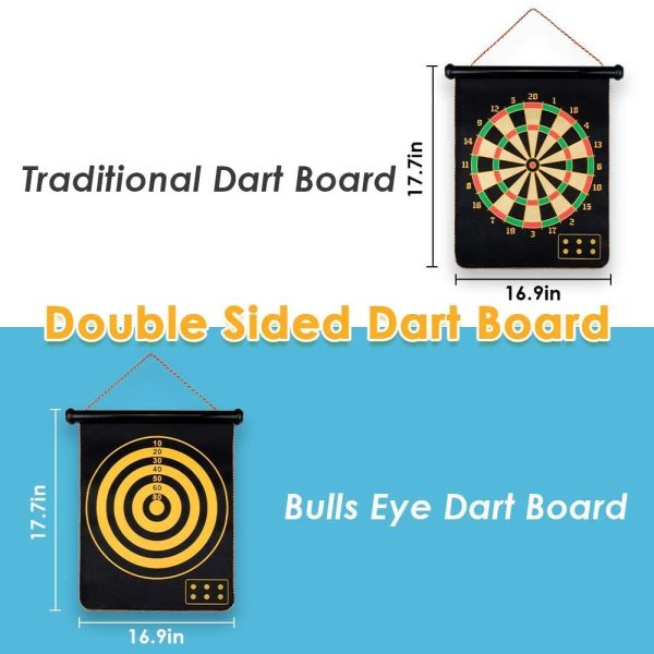 HelaCueil Magnetic Safe Dartboard Set ?38cm /15-inch - for Children and Adults Dartboard