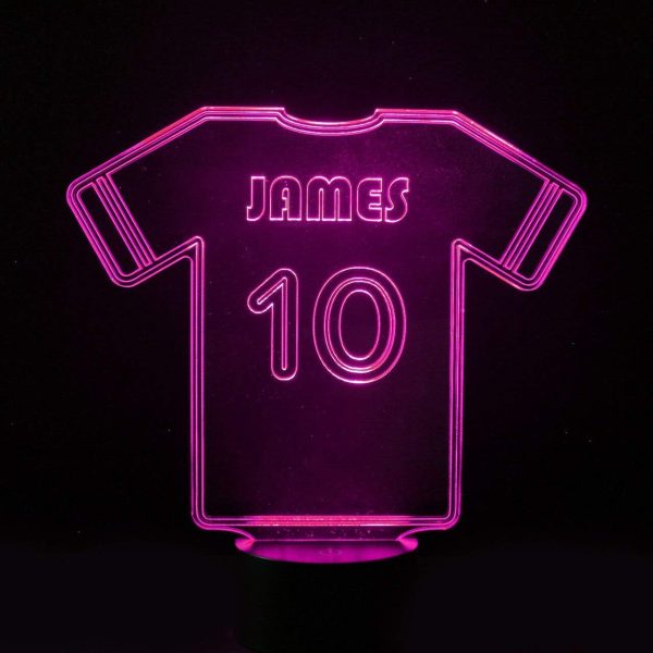 Personalised Football Shirt Night Light, Colour Changing Football Lamp For Kids Bedroom - Image 5