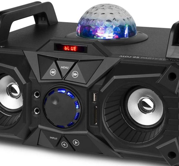 Fenton KAR100 Karaoke Machine Bluetooth Party Speaker with Built-In Battery USB Disco Light and 2 Microphones Upgrade - Image 4