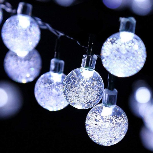 Solar String Lights Garden, 22FT 30LED Solar String Lights Waterproof Crystal Ball LED Fairy Lights Outdoor/Indoor Solar Powered Lights, Decorative Lighting for Home, Garden, Party, Festival,Christmas - Image 4