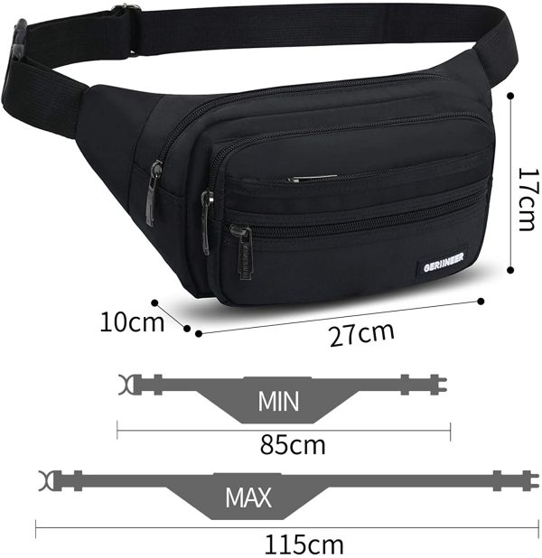 GERIINEER Bumbags and Fanny Packs Plus Size for Women Ladies Men Waterproof Large Capacity Bum Waist Bag for Walking Climbing Hiking Travel Outdoor Sport - Image 5