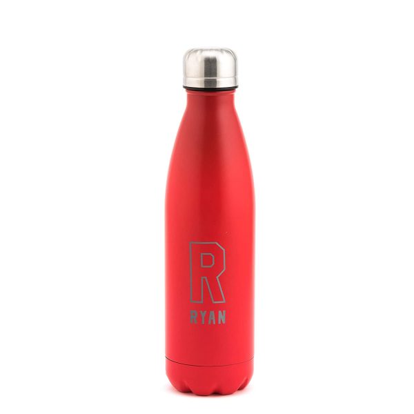 Personalised Name Metal Water Bottle - Insulated Drinks Flask For Him - Unique Birthday Gifts For Men - 500ml Coloured Metal Water Bottle - Image 2