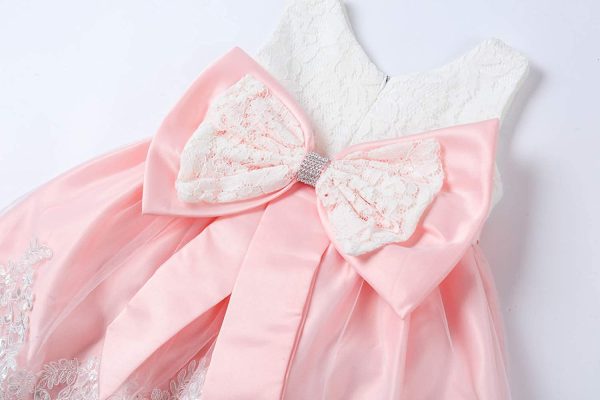 LZH Baby Girls Lace Dress Bowknot Flower Dresses Wedding Pageant Baptism Christening Tutu Gown 0-24 Months